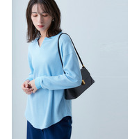 ワッフル素材キーネックトップス（UVカット） 大きいサイズ