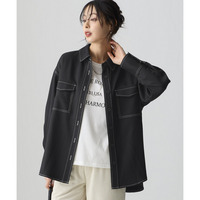 【美極】配色ステッチシャツジャケット 大きいサイズ