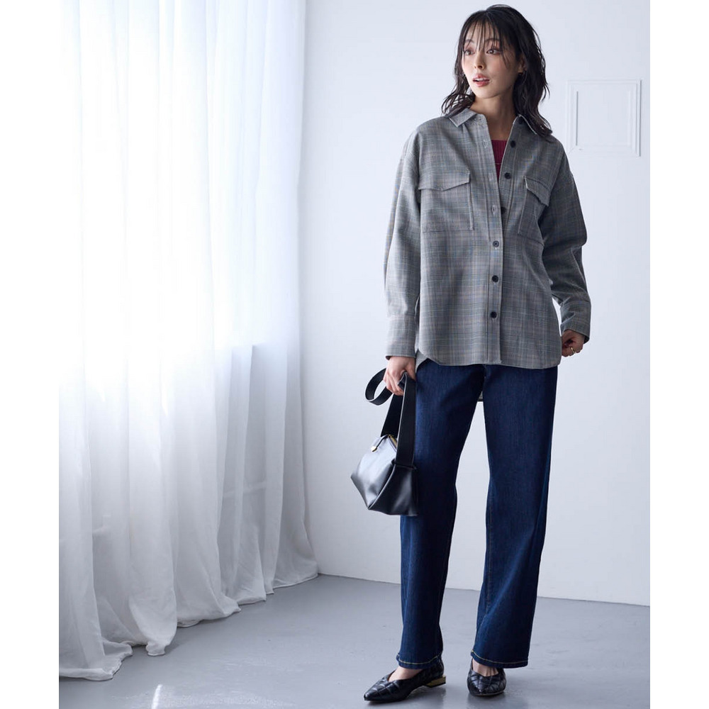 【美極】配色ステッチシャツジャケット 大きいサイズ26