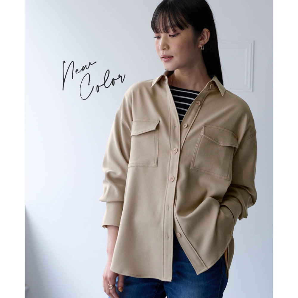 【美極】配色ステッチシャツジャケット 大きいサイズ1
