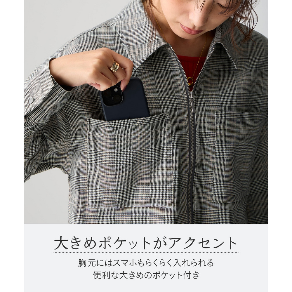 【美極】フロントジップシャツジャケット 大きいサイズ12