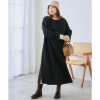 配色使いふくれジャガードワンピース 大きいサイズ