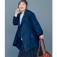 可動域が広い着てラクショートコート（はっ水） 大きいサイズ