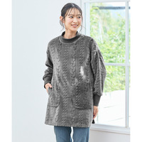 ふんわりあたたかケーブルフリースモックネックチュニック 大きいサイズ