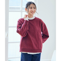 柔らか裏起毛リボン柄刺しゅうゆるシルエットトレーナー 大きいサイズ
