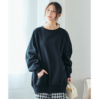 柔らか裏起毛ビッグシルエットロング丈トレーナー 大きいサイズ