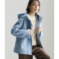 軽やかフェイクウールフードショートコート 大きいサイズ