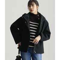 軽やかフェイクウールフードショートコート 大きいサイズ