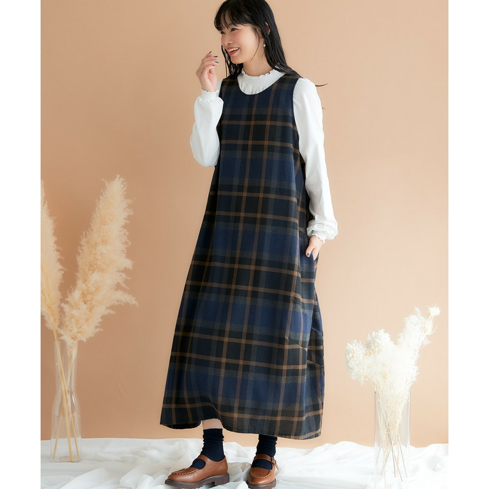 ノースリーブ2WAYコクーンワンピース 大きいサイズ1