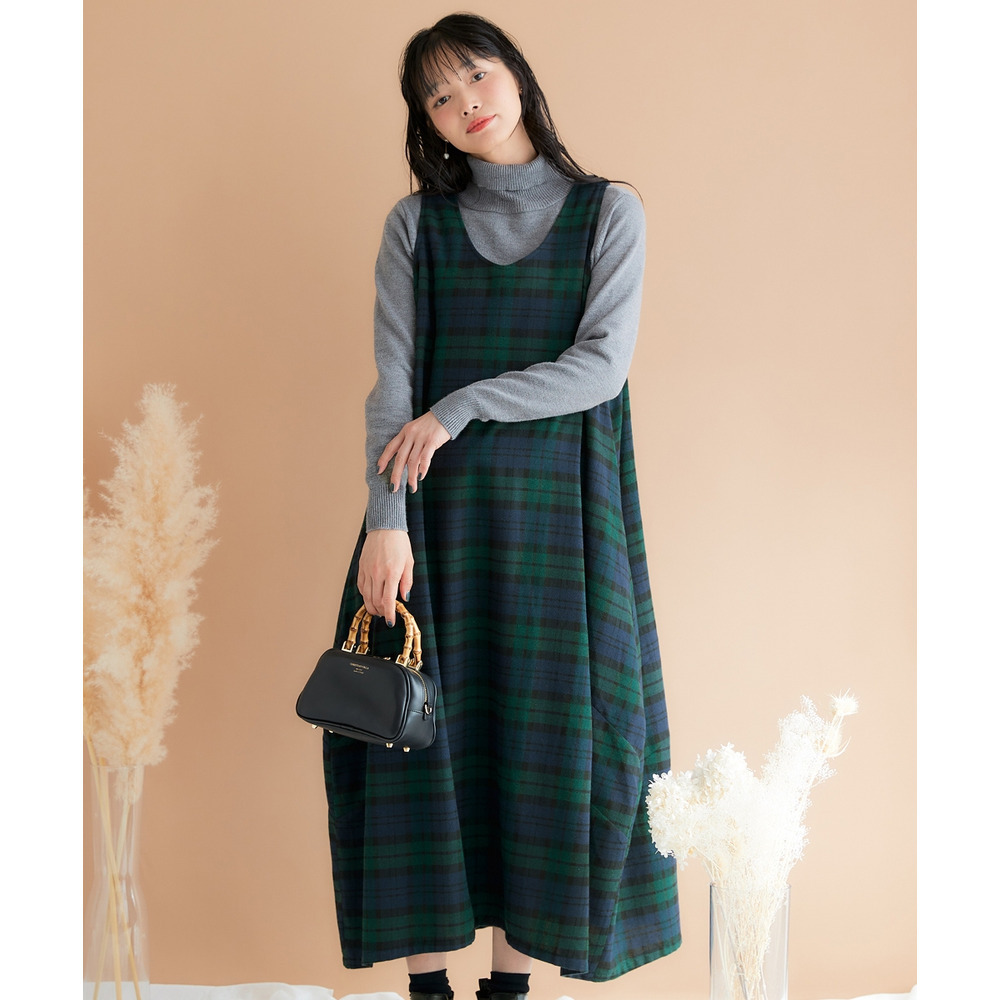 ノースリーブ2WAYコクーンワンピース 大きいサイズ1