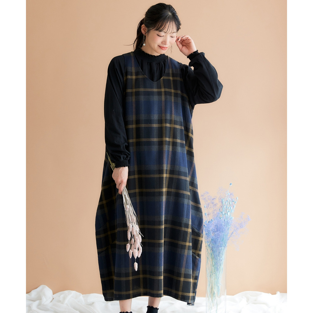 ノースリーブ2WAYコクーンワンピース 大きいサイズ1
