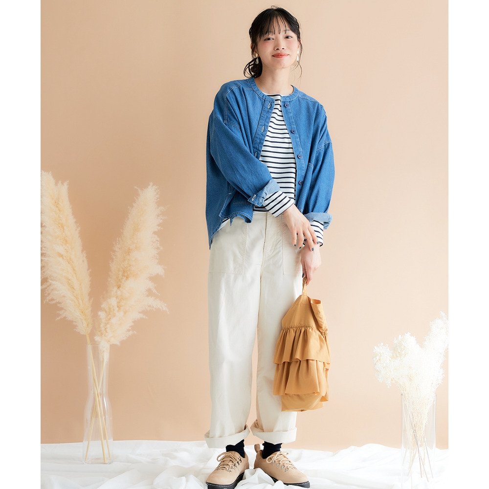 デニムワイドシャツ 大きいサイズ14