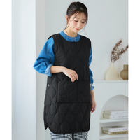 キルト×裏ボアベスト型エプロン（はっ水） 大きいサイズ