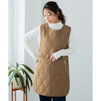 キルト×裏ボアベスト型エプロン（はっ水） 大きいサイズ