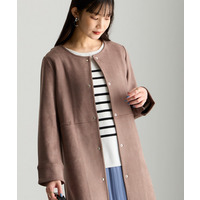 フェイクスエードノーカラーコート 大きいサイズ