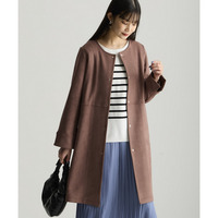 フェイクスエードノーカラーコート 大きいサイズ