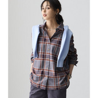 細コーデュロイワンポイント刺しゅうオーバーシャツ 大きいサイズ