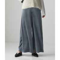 ストライプベロアワイドパンツ 大きいサイズ