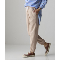 メランジ裏ベロアボンディングジョガーパンツ 大きいサイズ