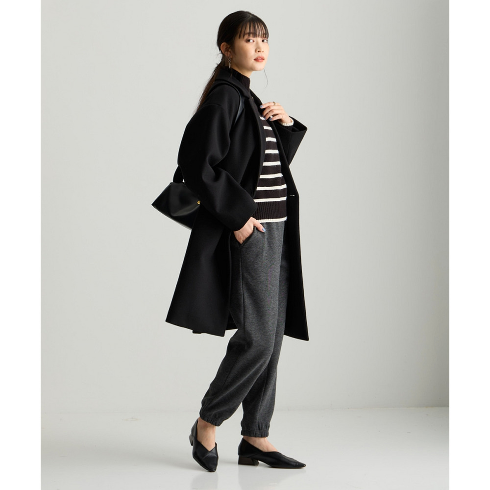 メランジ裏ベロアボンディングジョガーパンツ 大きいサイズ18