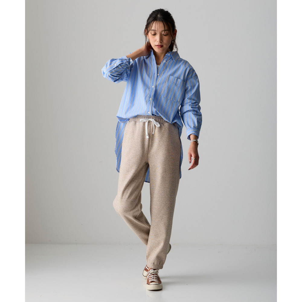 メランジ裏ベロアボンディングジョガーパンツ 大きいサイズ21