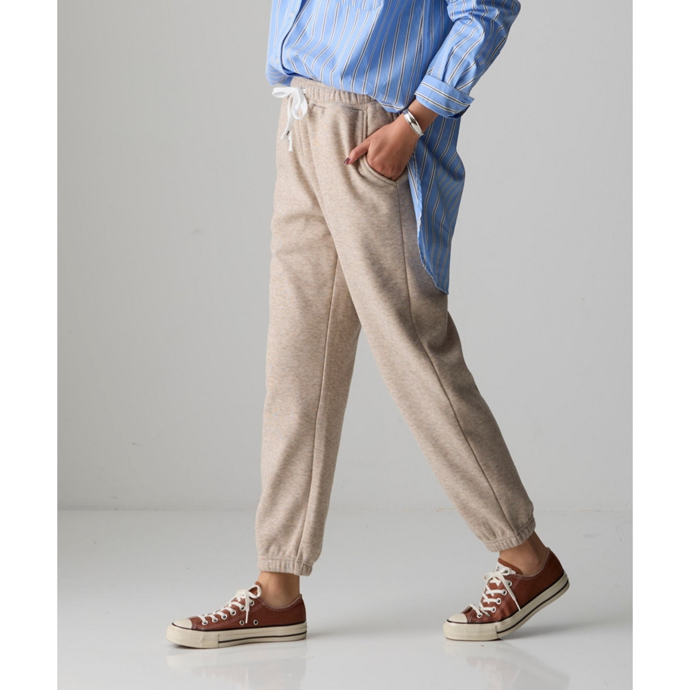 メランジ裏ベロアボンディングジョガーパンツ 大きいサイズ22