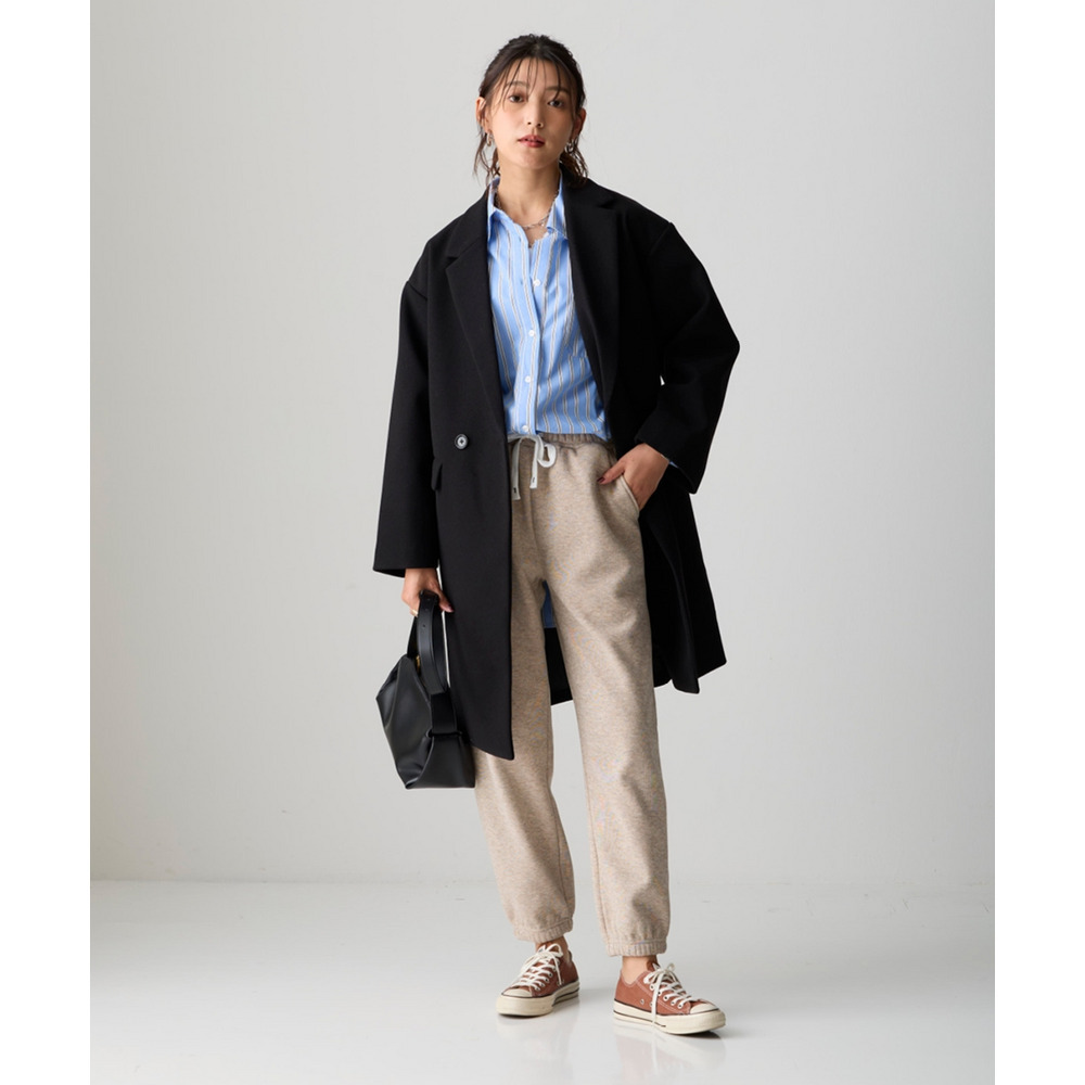 メランジ裏ベロアボンディングジョガーパンツ 大きいサイズ23