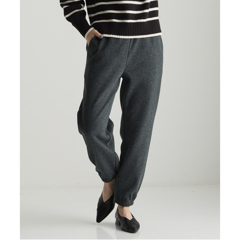 メランジ裏ベロアボンディングジョガーパンツ 大きいサイズ1