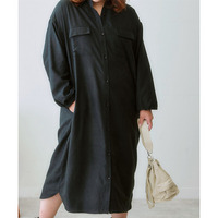 ロング丈シャツワンピース 大きいサイズ