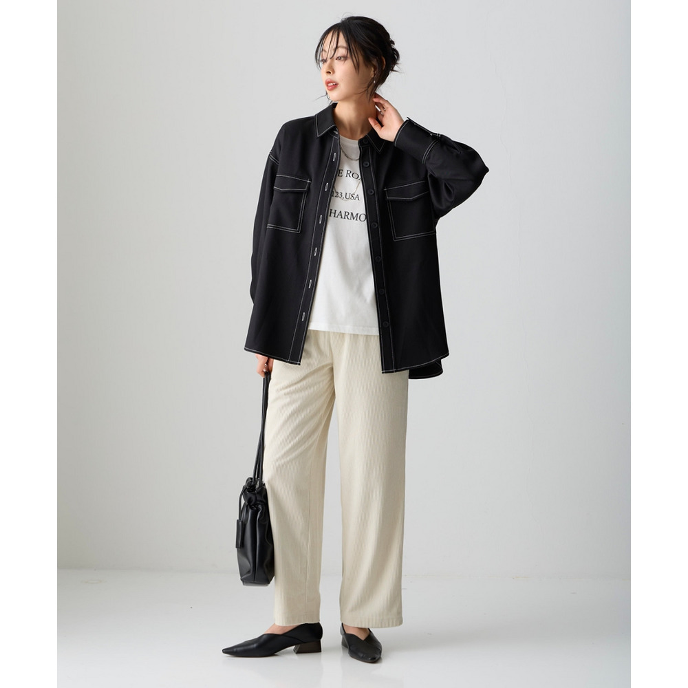カットコーデュロイストレートパンツ 大きいサイズ12