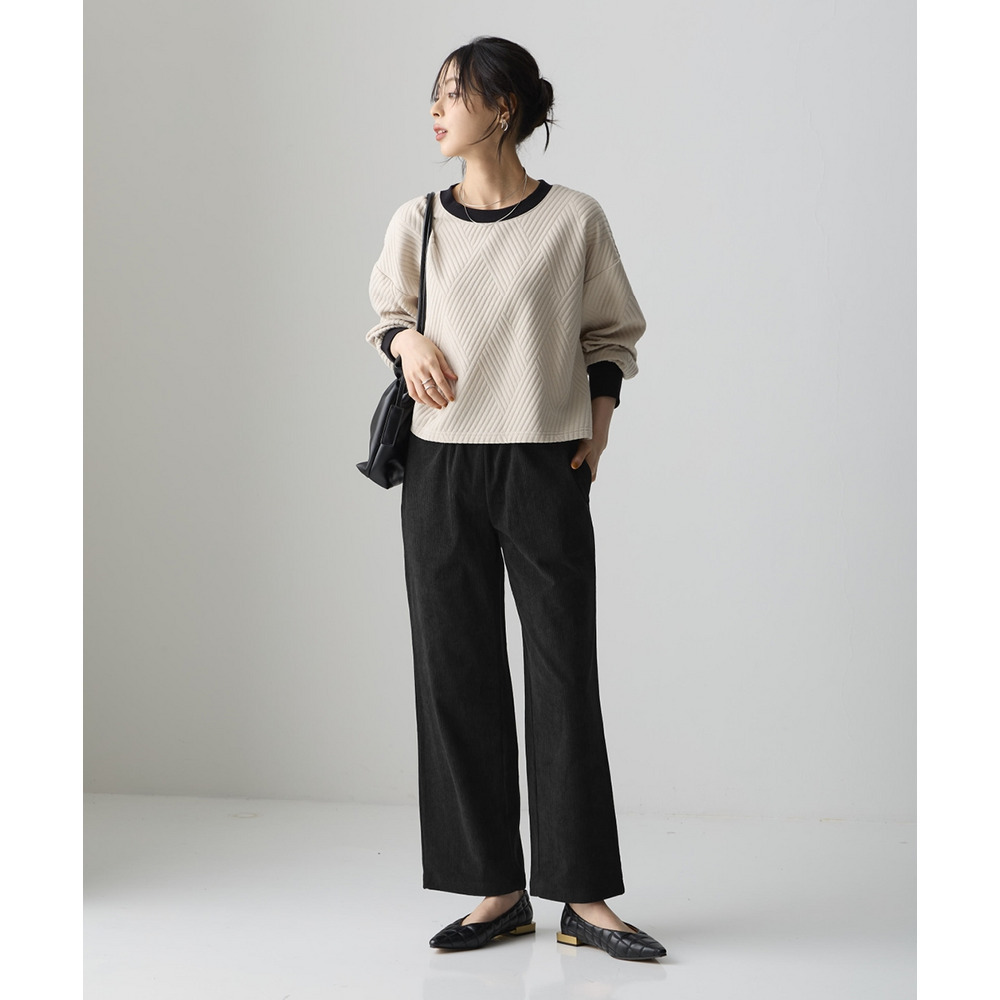 カットコーデュロイストレートパンツ 大きいサイズ16