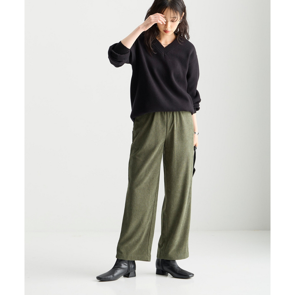 カットコーデュロイストレートパンツ 大きいサイズ20