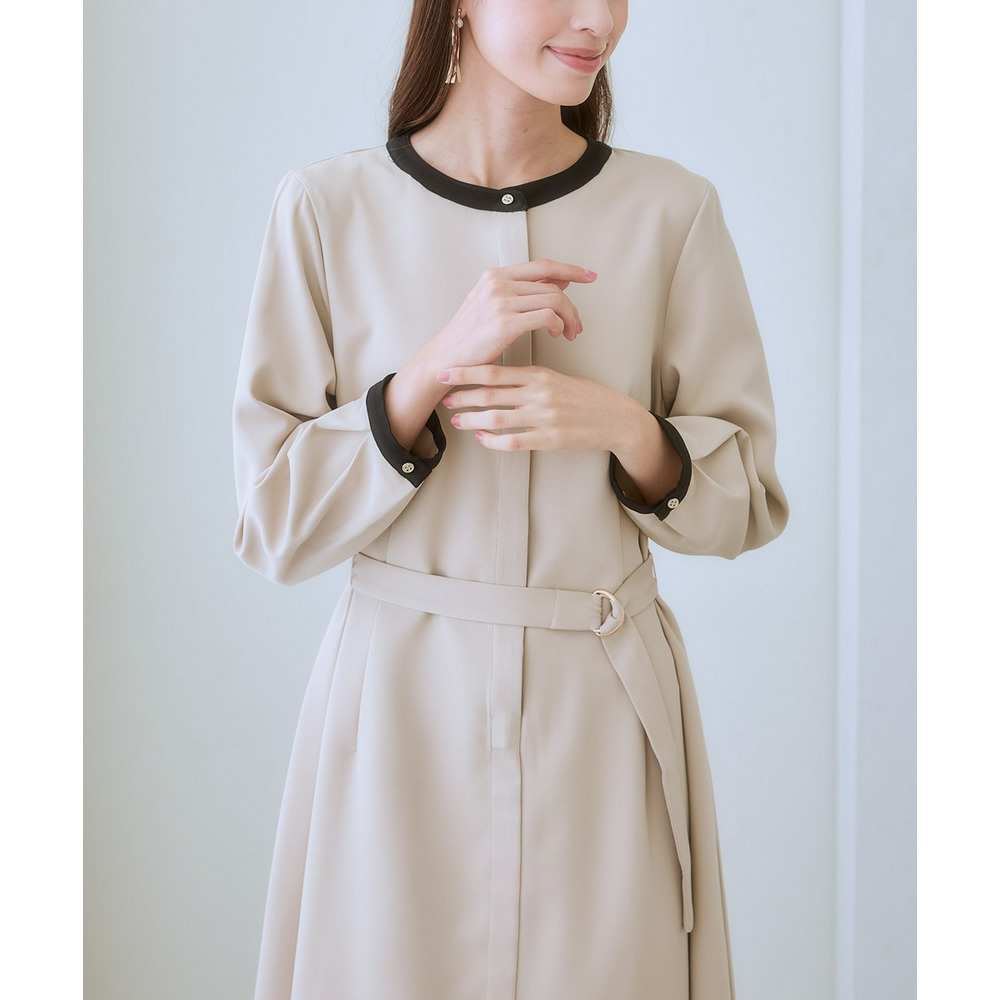 ベルト付き配色ワンピース 大きいサイズ11