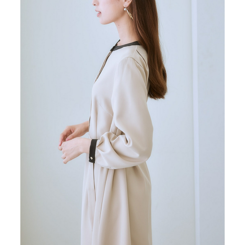 ベルト付き配色ワンピース 大きいサイズ12