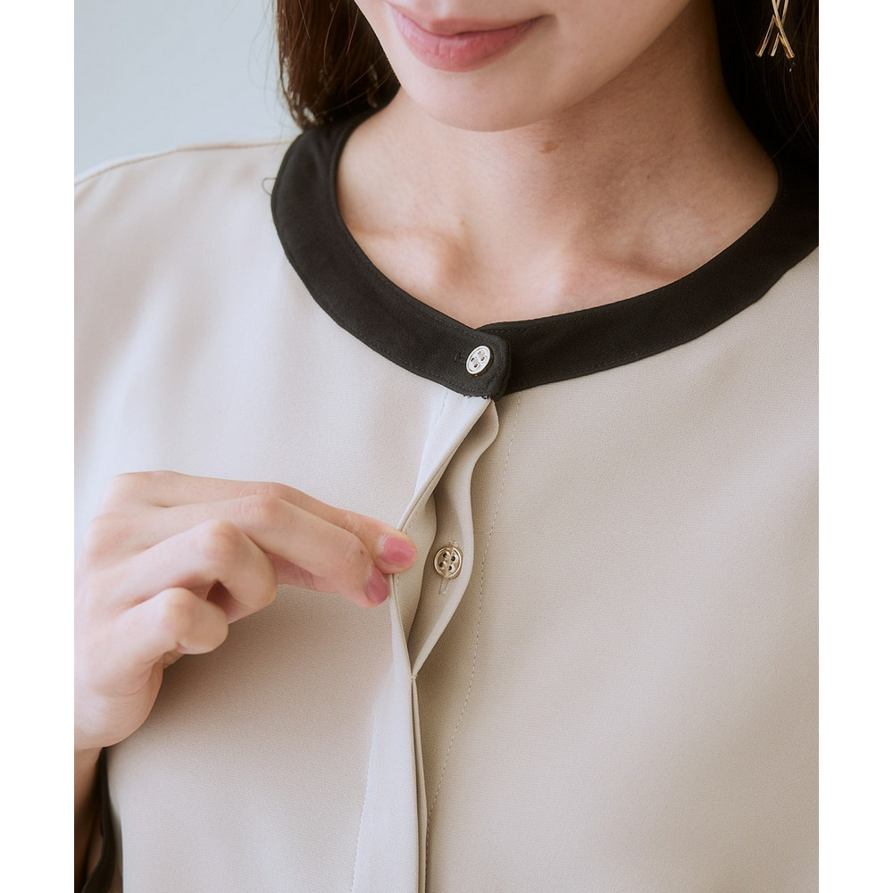 ベルト付き配色ワンピース 大きいサイズ15