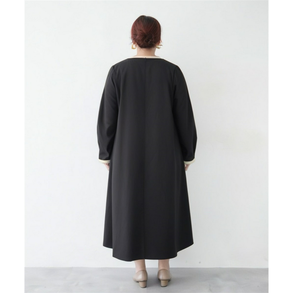 ベルト付き配色ワンピース 大きいサイズ21