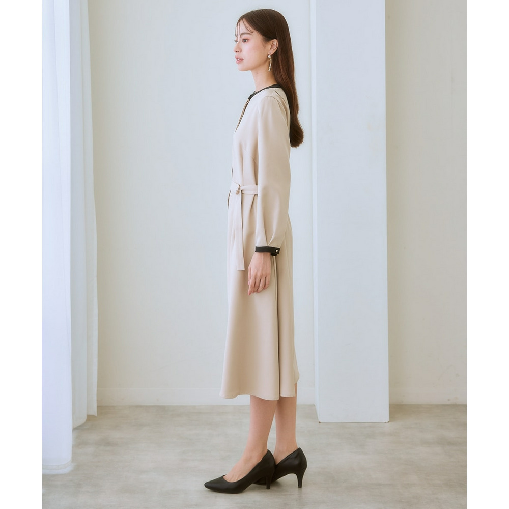 ベルト付き配色ワンピース 大きいサイズ9