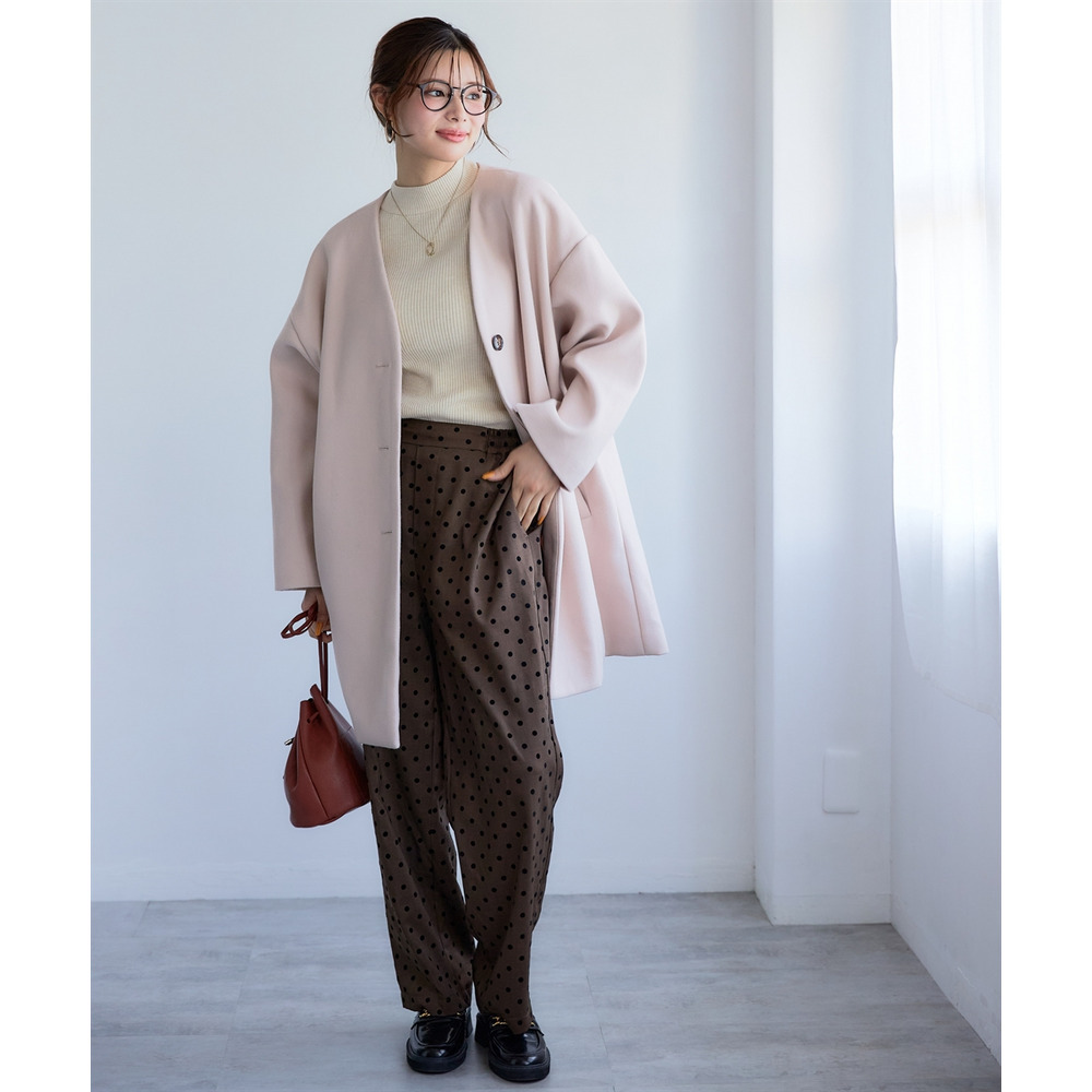 フェイクウールノーカラーコート 大きいサイズ11