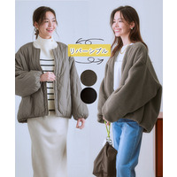 ボア＆中綿リバーシブルコート 大きいサイズ