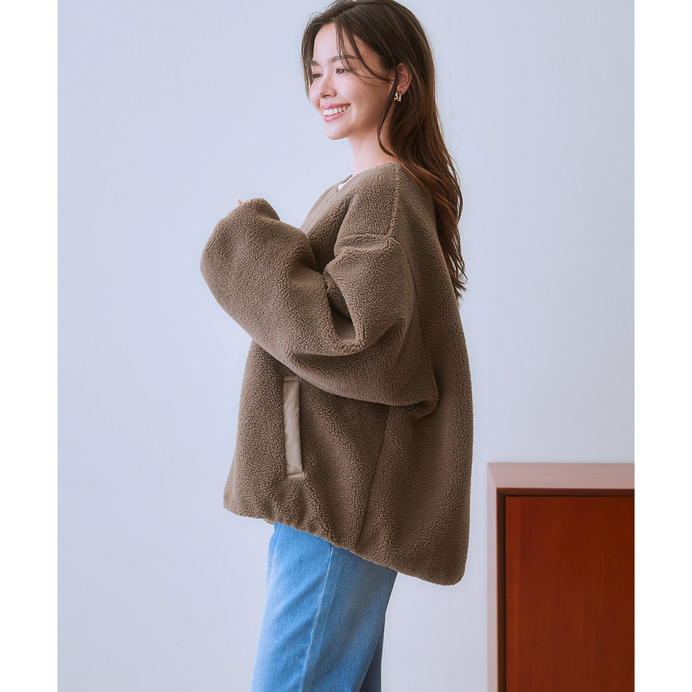 ボア&中綿リバーシブルコート 大きいサイズ18