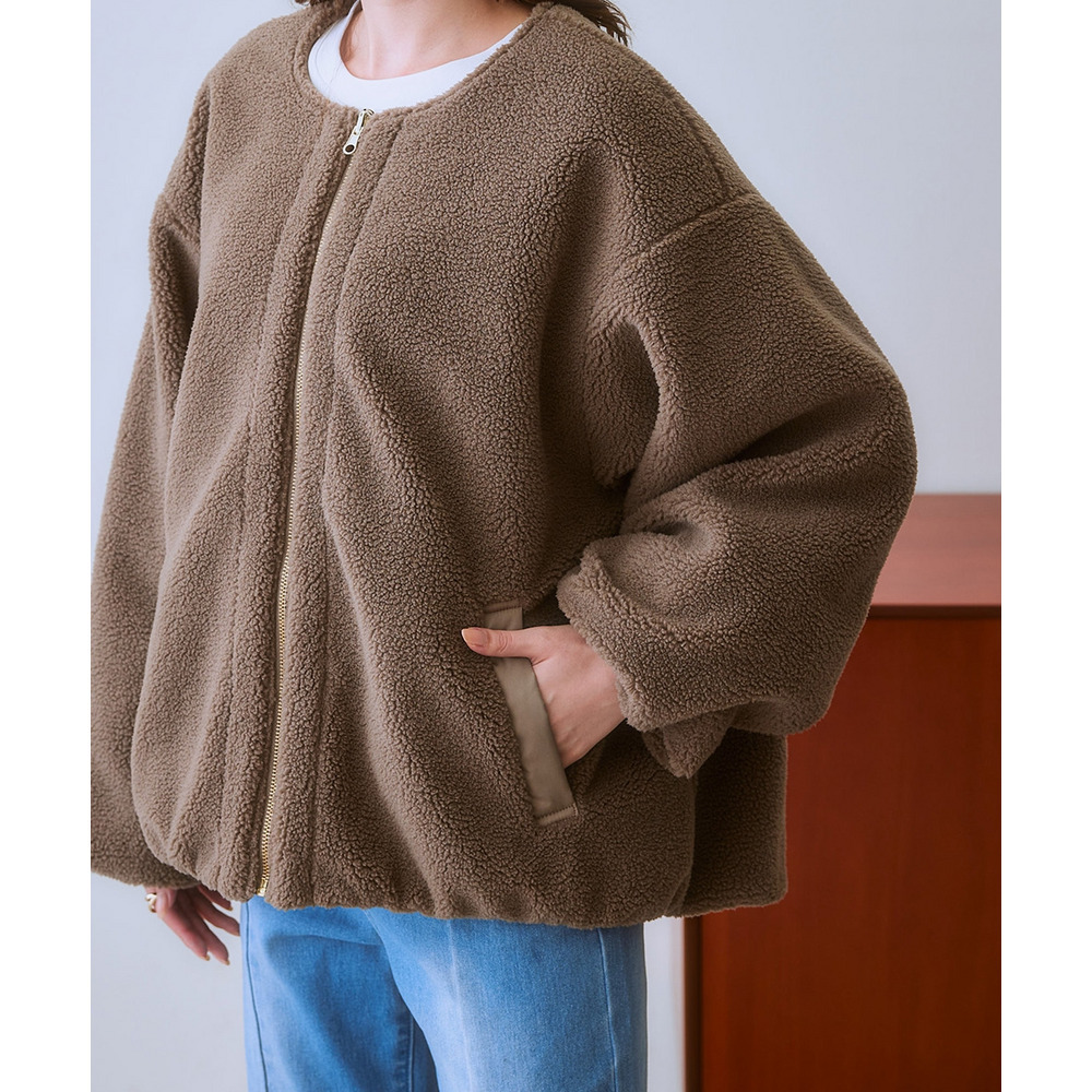 ボア&中綿リバーシブルコート 大きいサイズ20