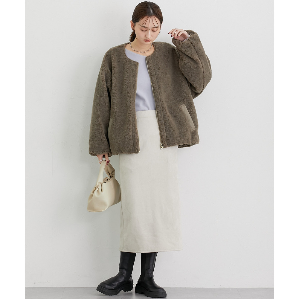 ボア&中綿リバーシブルコート 大きいサイズ9