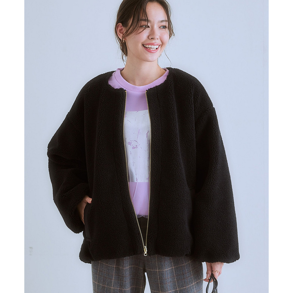 ボア&中綿リバーシブルコート 大きいサイズ1