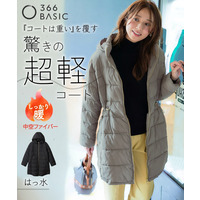 薄くて軽いボリュームファイバーダウンコート（はっ水） 大きいサイズ