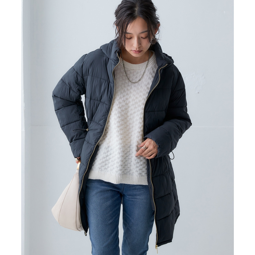 薄くて軽いボリュームファイバーダウンコート(はっ水) 大きいサイズ10