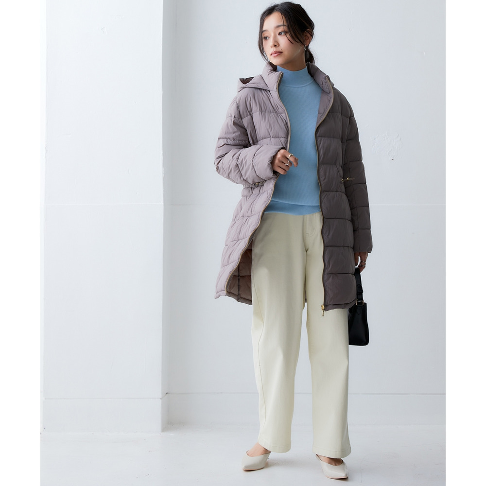 薄くて軽いボリュームファイバーダウンコート(はっ水) 大きいサイズ16