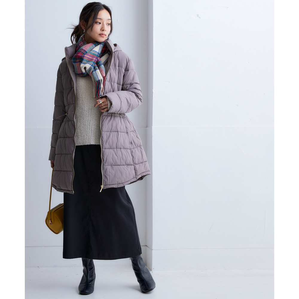 薄くて軽いボリュームファイバーダウンコート(はっ水) 大きいサイズ19