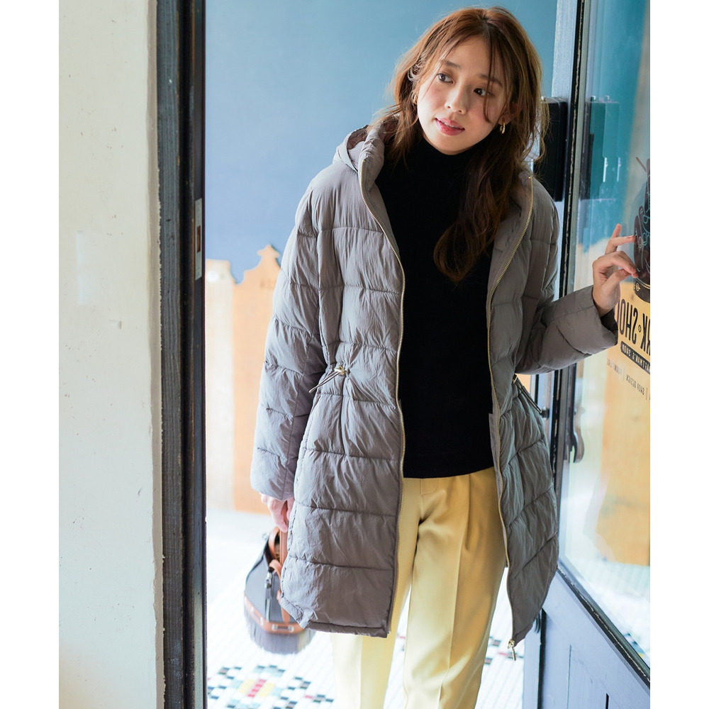 薄くて軽いボリュームファイバーダウンコート(はっ水) 大きいサイズ20