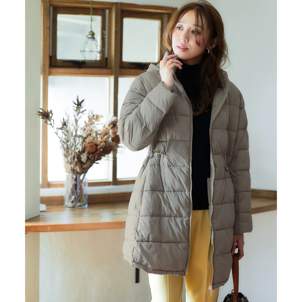 薄くて軽いボリュームファイバーダウンコート(はっ水) 大きいサイズ1