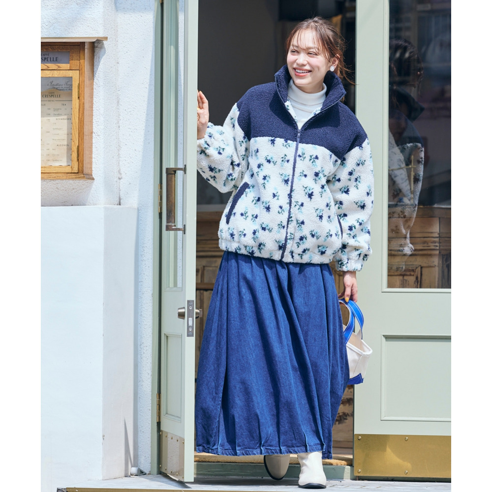 暖かスタンドボアブルゾン 大きいサイズ13